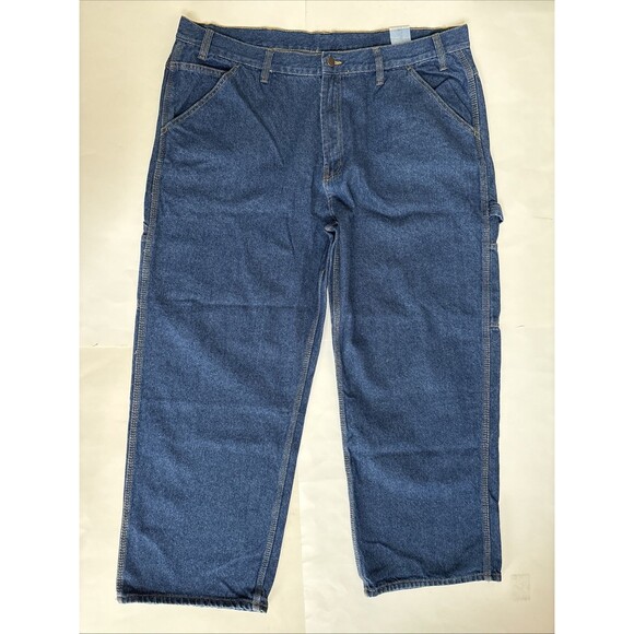 NWT Big Men's RK Brand Blue Denim Carpenter Relaxed 100% Cotton Size 44x29 - Picture 5 of 8